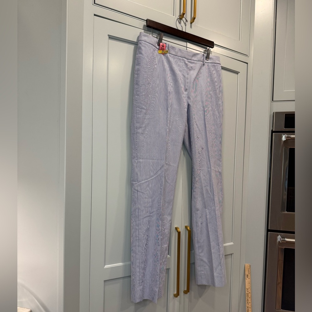 Brooks Brothers light Blue Seersucker Striped pants size 12 derby Catherine fit
